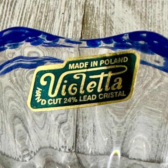 Vintage Violetta Hand Cut 24% Lead Crystal Napkin Holder Letter Holder Poland - Picture 2 of 6